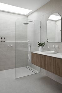 ensuite skylight shower screen wall hung vanity