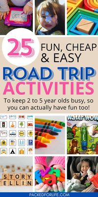 Ready to pack those car road trip essentials? Grab our fun, easy & cheap road trip activity ideas toddlers, and preschoolers will love. From DIY Road trip activities for kids, to affordable things to do in the car you can buy when you have no time. Plus our top Road trip tips with toddlers & preschoolers we've used ourselves. Car road trip essentials for kids. Things to do on a road trip in the car kids travel activities