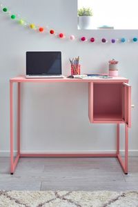 Pink Metal Locker Desk