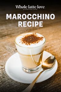 Morgan from Whole Latte Love shows you how to make a marocchino at home. This Italian coffee drink is served in a small a glass and consists of espresso, chocolate, milk foam and cocoa powder.