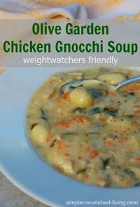 Weight Watchers SmartPoints Recipe: Olive Garden Chicken Gnocchi Soup, copycat recipe made lighter, easy, creamy, delicious, w/ nutritional information