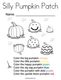 Silly Pumpkin Patch Coloring Page - Twisty Noodle