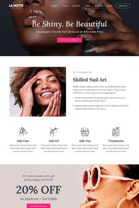 La Notte- creative landing page template created to offer a perfect solution for your Nail Salon and everyone else involved in beauty services. #webdesign #website #landingpage #ui #ux #design #responsivedesign #DSAThemes #beauty #manicure #pedicure #beauty parlour #nails