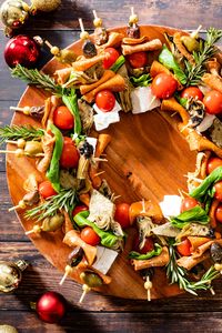 Christmas Antipasto Wreath - This Savory Vegan