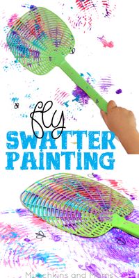 Fly swatter painting- what a blast! Preschoolers would love this process art activity!