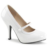 Stunning 4 1/2" (11.5cm) heel, 3/4" (2cm) hidden platform Maryjane pump. This heel will add understated elegance to any outfit. Shoe Specs Brand Pink Label Collection Pump Sizing Women Fit Guide True To Size Material Vegan Yes Heels Height (In) 4.5 Platform Height (In) -