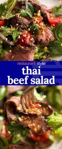 Not just another Thai Beef Salad….This is made with one little change to create a dressing from an award winning Thai restaurant, arguably one of the best in the world outside of Thailand!