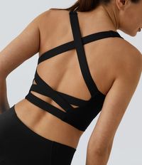 Softlyzero™ Airy Square Neck Backless Crisscross Cropped Cool Touch Yoga Tank Top-UPF50+