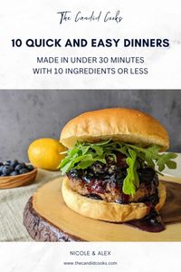 This e-book features a collection of 10 quick and easy dinner recipes from our blog that are perfect go-to dinners when you are short on time or energy, but still want a restaurant-quality meal. Plus, we include extra tips to make these recipes even quicker and easier if you’re super short on time.  What’s Inside 10 quick and easy dinner recipes that can be made for the family or just for two in an nicely packaged ad free experience.   Recipes inside:  Creamy Pesto Gnocchi Blueberry Lemon Goat Cheese Burger Lemon Spinach Garlic Pasta Vegetarian Black Bean Southwest Sliders Eggless Spaghetti Carbonara Pizza Bagels One Pot Spinach and Artichoke Pasta Quesadilla Smash Burger Spicy Calabrian Chili Gnocchi Caesar Salad Flatbread Plus a BONUS recipe!