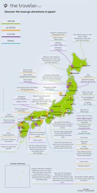 Places to visit Japan: tourist maps and must-see attractions