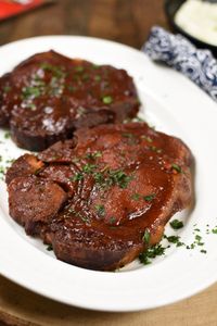 #ad Slow Cooker BBQ Pork Chops is the easiest crock pot meal in the world! Use a dry rub (recipe included) on the meat, then drizzle with BBQ sauce. I'll show you how to get that sticky glaze on top! Serve with Idahoan® Mashed Potatoes ! #IdahoanMashed #sidedish #potatoes #masahedpotatoes #pork #porkchops #meat #slowcookerpork #crockpotporkchops #BBQporkchops #BBQpork #barbecuepork #maindish