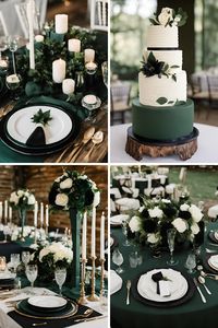 If you are looking for ideas to help you create your wedding color palette, then check out these beautiful hunter green and black wedding color ideas to help inspire you! This wedding color palette consists of hunter green, black, and ivory to make a color palette that looks absolutely stunning! | Wedding color schemes | Wedding color palettes | Wedding theme | Wedding theme ideas | Wedding colors | Wedding color inspiration | Wedding color ideas | Wedding themes | Wedding colors unique | Fall wedding color ideas | Winter wedding color ideas | Spring wedding color ideas | Summer wedding color ideas |