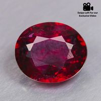 0.82 CT Red Rubylite Gemstone Oval Shape Loose Gemstone Super Fancy Color Stone