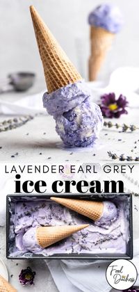 This Lavender Earl Grey Ice-Cream is a no-churn style ice cream, which means you don’t need any fancy equipment or special skills to make delicious homemade ice cream. This ice cream features lavender ice cream that has been swirled with Earl Grey & vanilla bean ice cream, to create a beautiful marble effect ice cream. This Ice-Cream is creamy, sweet, floral, with just a touch of brightness from the Earl Grey! #icecream #nochurnicecream #nochurn #lavender #earlgrey #londonfog #lavendericecre