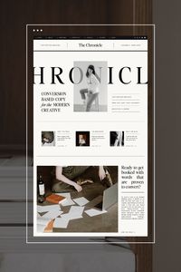 Editorial is IN! Making our Chronicle template a quick customer favorite! This modern website design is overloaded with features for the content heavy creative. Luxury typography and linear layouts inspired by high fashion newspaper and magazines. Easy-to-edit, drag and drop Showit Website Template by Northfolk