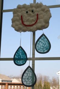 Cloud and raindrops craft - weather unit (maybe add water cycle steps)