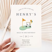 ✦ Get 40% OFF orders of 3 or more items! No code needed. ✦ ✦ SHOP MATCHING TEMPLATES ✦ Copy and paste the links into your browser Complete Bundle: https://www.etsy.com/listing/1719406083/hole-in-one-birthday-bundle-boys-first Invitation & Evite: https://www.etsy.com/listing/1716500897/hole-in-one-first-birthday-invitation Favor Tags: https://www.etsy.com/listing/1703470916/hole-in-one-birthday-favors-golf-par-tee Cupcake Toppers: https://www.etsy.com/listing/1703037912/hole-in-one-first-birthday-cupcake Milestone: https://www.etsy.com/listing/1716581285/hole-in-one-milestone-sign-golf-party Thank You Card: https://www.etsy.com/listing/1704501944/hole-in-one-thank-you-card-thank-you Food Card: https://www.etsy.com/listing/1703016526/hole-in-one-food-tent-golf-food-label Celebrate your littl