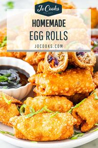 Egg Rolls - Everyone's favorite fried takeout treat! Learn how to make this Chinese  staple at home with a short list of simple ingredients. #eggrolls #recipe