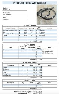 Price Etsy Seller Product Price Worksheet Pricing Template | Etsy