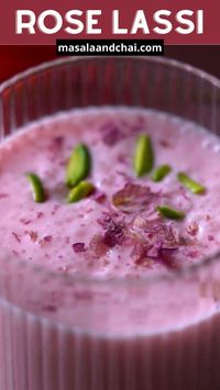 Sweet Rose Lassi is perfect for a romantic date night, Galentine's Day with the girls, or for a floral-scented cooling drink during the summer! This lassi is flavored with roses and cardamom to make a delicious vibrant pink drink.