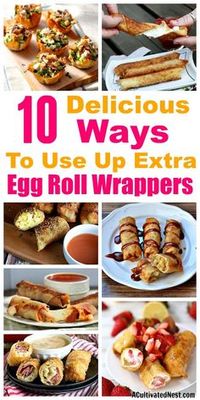 10 Genius Recipes that Use Egg Roll Wrappers- Just because they're called egg roll wrappers doesn't mean you only have to use them for egg rolls! Check out these 10 surprising (and delicious) recipes that use egg roll wrappers! | #recipe #food #dinner #dessert #eggRoll via @ACultivatedNest