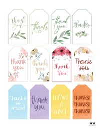 Free Printable Thank You Tags - 300 Tags | Printabulls