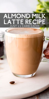 Make the perfect creamy Almond Milk Latte in your kitchen with this 3-minute recipe! It’s a tasty way to start your day or enjoy a midday pick-me-up. This easy keto coffee recipe has just 1.1 carbs each for a simple, delicious drink. It's perfect for breakfast in bed on Mother's Day.