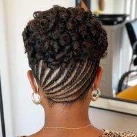 Signature Black Curly Updo with Flat Twists