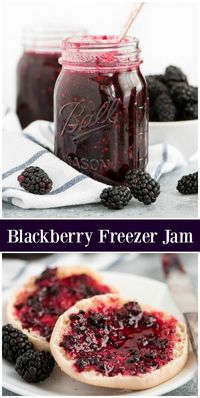 Blackberry Freezer Jam recipe from RecipeGirl.com #blackberry #blackberries #freezer #refrigerator #jam #recipe #RecipeGirl