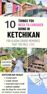 Ketchikan Alaska ideas! See the blog post for the best things to do in Ketchikan that you need to consider for your first cruise to Alaska, like how to see the salmon ladder and creek street! This includes free things to do in Ketchikan, along with Ketchikan excursions. alaska cruise ports. things to do in ketchikan alaska. ketchikan cruise port. alaska cruise tips. best cruise destinations in the US. US outdoor vacation ideas. my perfect alaska cruise ketchikan.