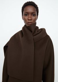 Double wool cashmere scarf chocolate brown – Totême