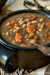 Slow Cooker Tuscan White Bean Soup - A Family Feast®