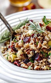 Wild Rice Pilaf with Cranberries, Apples and Pecans