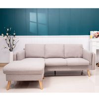 Corrigan Studio® 84.6" Wide L-Shape Reversible Sofa And Chaise & Reviews | Wayfair