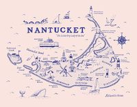 Hand-lettered, vintage-inspired, pen and ink map of Nantucket. Sold unframed, fits perfectly in a 11x14" frame. Printed on Epson heavyweight matte paper. Ships flat in a cello sleeve and flat mailer with a firm cardboard backing via USPS.