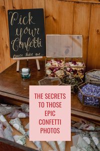 Want to know what confetti looks best in photos? I've giving away all the secrets to making sure your confetti photos are of the epic variety! #confetti #weddingplanning #photography #wedding