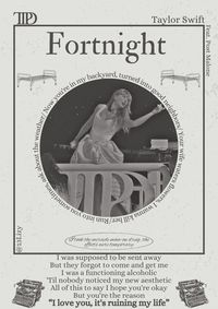 Fortnight- Taylor Swift- TTPD- the eras tour- the tortured poets department- poster