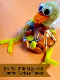 Thanksgiving Candy Turkey Favors Easy to Make and Guests will love these little Candy:)