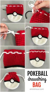 Pokeball Bag -Free Crochet Pattern and Tutorial