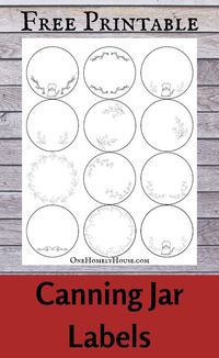 Free canning jar labels to download and print on round labels, sticker paper, or cardstock. Use these original botanical designs and teakettles label templates to brighten up your kitchen and add a bit of homespun loveliness to your jams and jellies. Formatted for 2.5" round labels such as Avery.