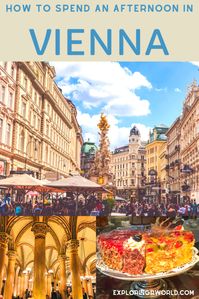 Spend an afternoon in Vienna and see Hofburg Palace, St Stephens Cathedral, Demel, and enjoy dessert at Cafe Central. #Vienna #Demel #StStephens #CafeCentral