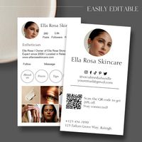 This Instagram business card template is perfect for your small business! This modern, elegant IG business card is easy to edit, and customize for your needs. Cards can be used for small businesses, beauty salons, estheticians, hair stylists, wellness businesses, lash businesses, makeup artists, influencers, and more!