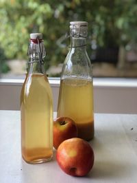 Easy homemade apple cider vinegar made from scratch using fruit scraps. Use this recipe to make fruit vingear from any fruit!