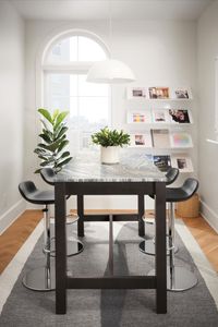 Room & Board Linden counter table with Leo stools.