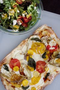 La Nay Ferme Veggie Pizza with Mixed Greens RECIPE! Here's to the Provo Market