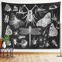 Amazon.com: Butterfly Tapestry Insects And Moths Wall Hanging Black And White Gothic Biology Entomology Wall Decor Grunge Moth Tattoo Wiccan Dragonfly Beetle Spider Witchy Tarot Bohemian Goth Tapestry For Living Room Bedroom College Dorm Room (Insects & Moths, 59"x79"): Everything Else