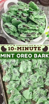 Definitely a must-have for the holidays! Flavored with mint and loaded with Oreos, this easy bark recipe is always one of the first Christmas desserts to disappear. 4 ingredients are all you need!