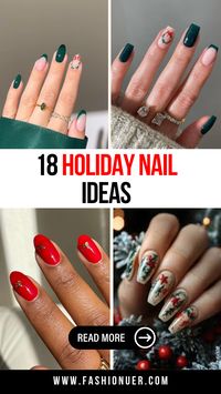 Transform your nails with holiday nail ideas that sparkle. Explore festive nail designs for 2024 with glitter or go bold with elegant Christmas nails. Try winter-inspired nail art featuring snowflakes or subtle minimalist holiday nails for understated beauty. These creative nail art for the holidays ensure your style is party-ready.