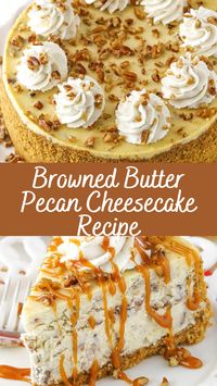 Browned Butter Pecan Cheesecake Recipe | Cheff Recipes