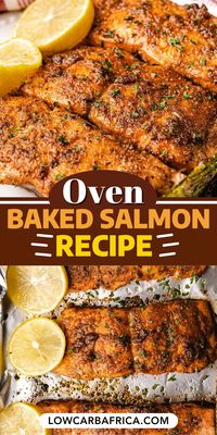 Delicate and flavorful, the Oven Baked Salmon is a true delight for seafood lovers. This recipe ensures a moist and flaky texture, bringing out the best in the salmon. A fantastic choice for a healthy and easy-to-prepare meal, suitable for both keto and low-carb diets. #BakedSalmon #HealthyDining #KetoMeal #LowCarbCooking #EasyRecipe